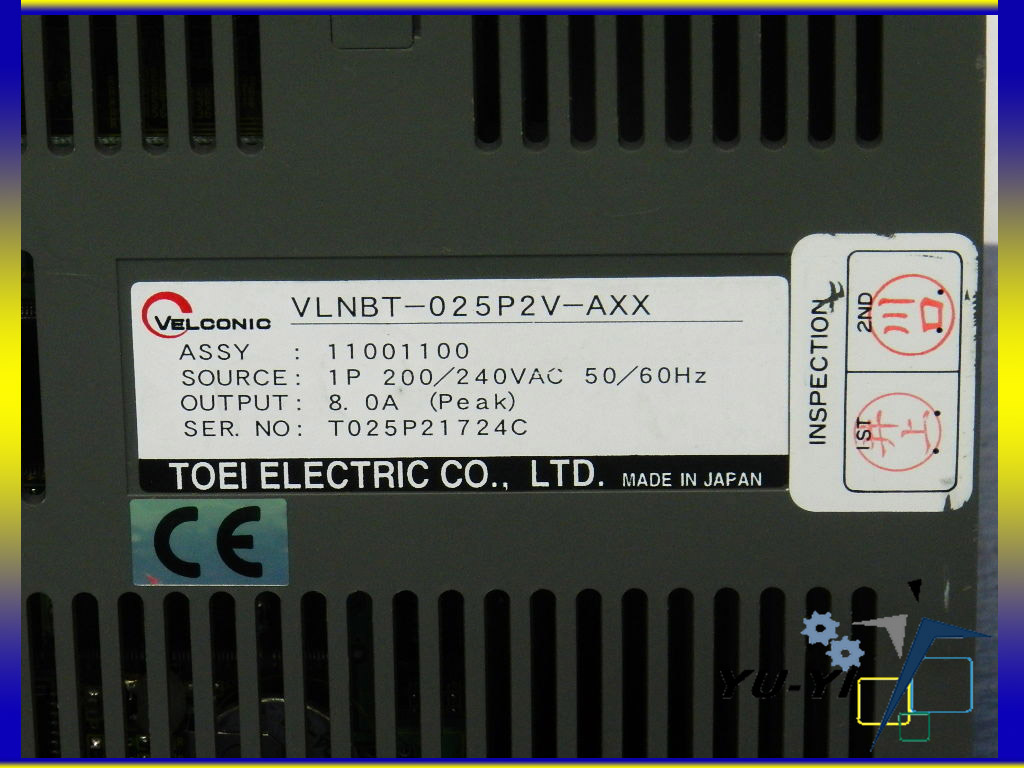 MINT CONDITION VELCONIC TOEI SERVO DRIVE AMP VLNBE-050P-AL